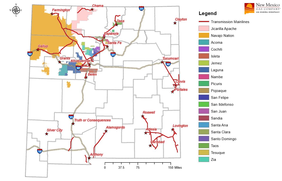 New Mexico Pueblos Map