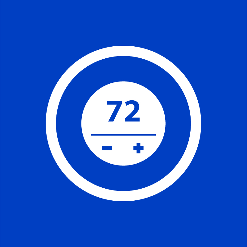 Icon of a smart thermostat.