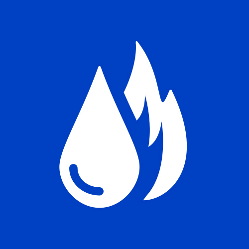 Icon of natural gas flames.